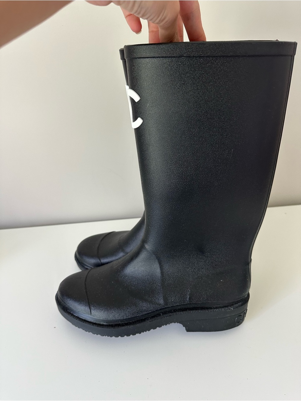 CHANEL Black Rain Boots - Picture 2 of 16